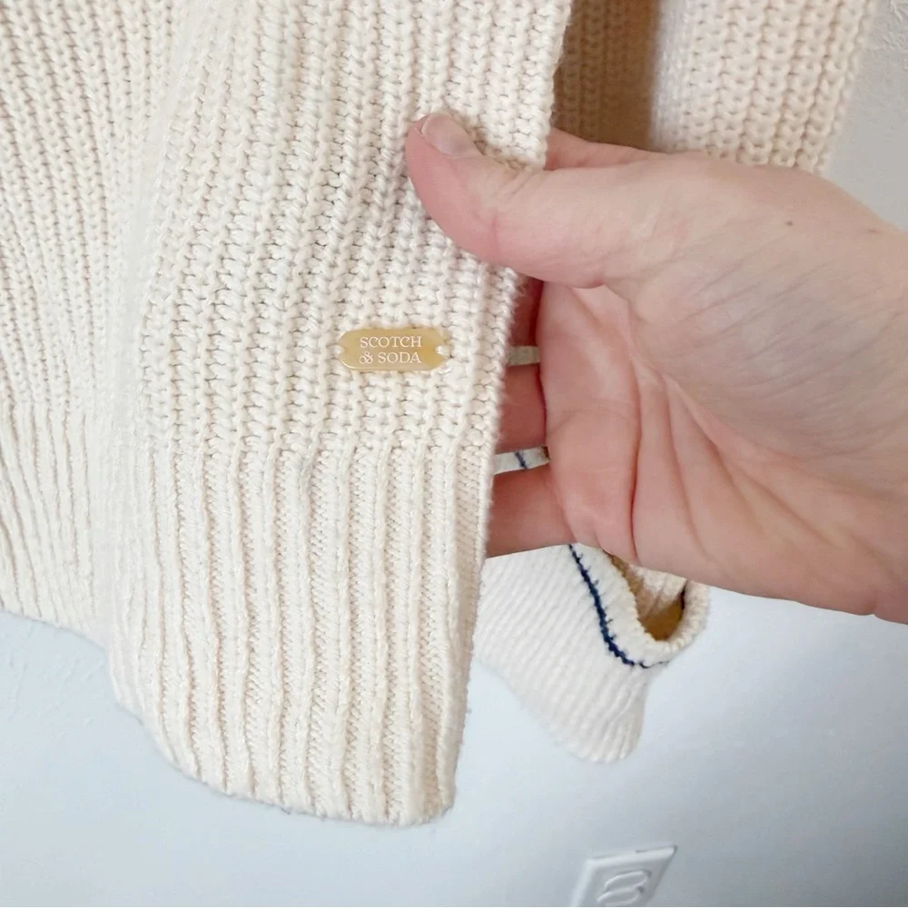 Scotch & Soda V-Neck Crochet Sweater Sz M - Picture 5 of 6
